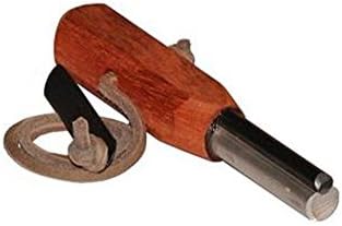 Magnesium Fire Starter with Padauk Wood Handle and Attached Scraper by SurvivalFire - Up to 25,000 Strikes! Convenient Handle That Also Provides Shavings to Ignite (Medium)