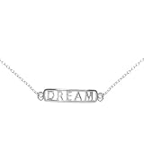 Sterling Silver Open Bar DREAM 9in-10in Adjustable Anklet