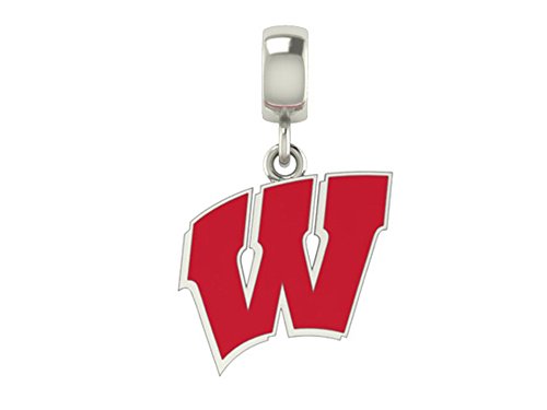 Wisconsin Badgers Logo Enamel Dangle Fits All European Style Charm Bracelets