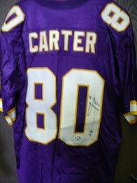 Carter, Cris Autographed/Hand Signed Authentic Minnesota Vikings Jersey (Verigraph Limited Edition)