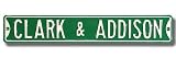 Wrigley Field Clark & Addison Stadium Authentic Street Sign by Nostalgic Images