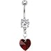 Austrian Crystal Heart January Birthstone Belly Ring