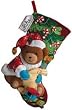 SANTA BEAR STOCKING FELT APPLIQUE KIT-18 LONG
