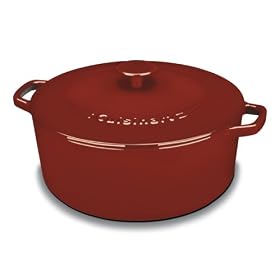 Cuisinart Chef's Classic Enameled Cast Iron 7-Quart Round Covered Casserole, Cardinal Red by Conair