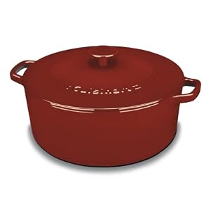 Cuisinart Chef's Classic Enameled Cast Iron 7-Quart Round Covered Casserole, Cardinal Red by