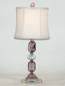 Vintage Styled Purple & Clear Accent Table Lamp 