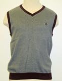 Pengin Original Penguin by Munsingwear Gray and Marroon Mens Back Up Plan Vintage V-Neck Sweater Vest