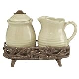 *Belaverra Olive Grove Antiqued Sage Sugar & Creamer
