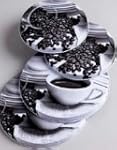 HOB COVERS SET OF 4 BLACK & WHITE CAF...
