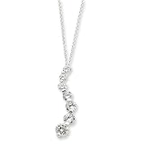 Sterling Silver CZ Journey Necklace - 18 Inch