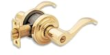 Baldwin 5255.003.RENT Wave Lever Keyed Entry Set, Lifetime Polished Brass