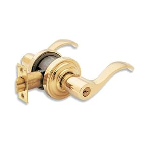 Baldwin 5255.003.RENT Wave Lever Keyed Entry Set, Lifetime Polished Brass by 