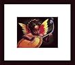 Art Poster Wood Framed Print - Black Angel Babies - Artist: Wolfgang Otto- Poster Size: 10 X 8