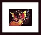 Art Poster Wood Framed Print - Black Angel Babies - Artist: Wolfgang Otto- Poster Size: 10 X 8