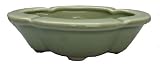 Chinese celadon bonsai planter / shallow pot - porcelain, hand glazed