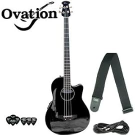 Ovation Celebrity CC2474 4-String Acoustic/Electric Guitar Kit - Includes: Planet Waves Strap, Instrument Cable, Ultra Stand & 12-Pick Shredder Pack! *** LIMITED SUPPLY AVAILABLE**
