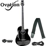 Ovation Celebrity CC2474 4-String Acoustic/Electric Guitar Kit - Includes: Planet Waves Strap, Instrument Cable, Ultra Stand & 12-Pick Shredder Pack! *** LIMITED SUPPLY AVAILABLE**