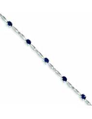 2.3 Carat 14K White Gold w/ Diamond and Sapphire Gemstone Bracelet