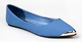 Bamboo RASPY-05 Classic Basic Metal Tip Pointy Toe Slip On Ballet Flat Shoe