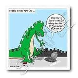 Rich Diesslins Funny General - Editorial Cartoons - 9-11 Godzilla - Iron on Heat Transfers