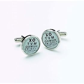 Onyx Designer Cufflinks - Eye Test - For the Optician