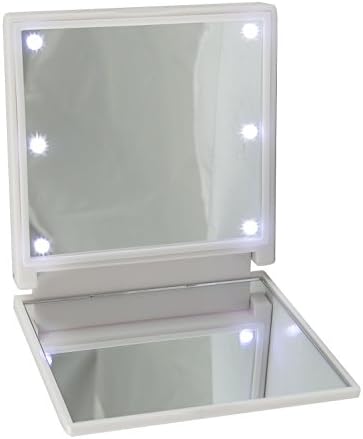 Chase Cosmetics Portable Cosmetic Handheld LED Vanity Makeup Mirror (White)