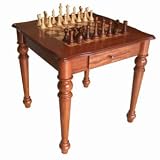 Wood Game Table with Storage for Pieces - Chess and Checkers