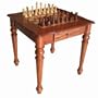 Wood Game Table with Storage for Pieces - Chess and Checkers