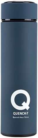 Stainless Steel Water Bottle - Vacuum Insulated - Best Double Wall Wide Mouth Cup from QUENCHiT - up To 24 Hours Thermo for Hot Cold - no BPA FDA Approved with Tea Strainer - Quench Your Thirst Now