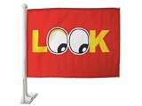 CAR FLAG: LOOK, 12" x 18" High Quality Polyester Car Flag