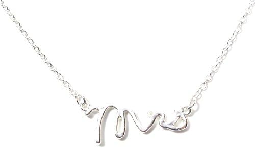 MRS Bride to Be, Newlywed Necklace, Bachlerette Fashion Costume Jewelry (Silver)