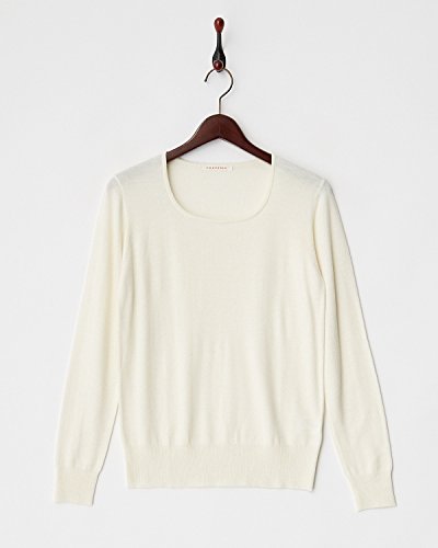 (プレフェリール) ＰＲＥＦＥＲＩＲ カシミヤ 混 クルーネック セーター フラスコネック 長袖 M ホワイト