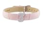 Diamond Clip On Initial letter "J" with Pink Leather Bracelet