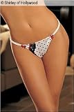Shirley of Hollywood Polka Dot Stretch Charmeuse Thong 51058