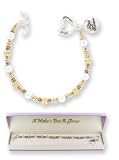 Mom Always Crystal Bracelet w/ Heart Toggle & Charm