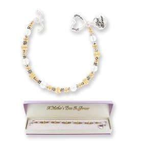Mom Always Crystal Bracelet w/ Heart Toggle & Charm