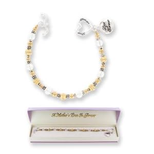 Mom Always Crystal Bracelet w/ Heart Toggle & Charm