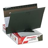 Reinforced Hanging File Folders, 1/5 Tab, Legal, Standard Green, 25/Box (ESS415315)