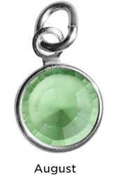 Sterling Silver Mother's Loving Embrace Light Green Crystal Charm