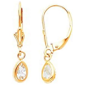 14K Yellow Gold Aquamarine March Earrings Jewelry |B by FindingKing