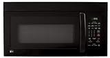 LG LMV1680BB 1.6 cu. ft. Over-the-Range Microwave Oven with 300 CFM Ventilation System, 1000 Cooking Watts, 10 Power Levels, Auto/Rapid Defrost and Auto Reheat: Black