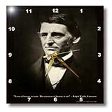 Rick London Famous Love Quote Gifts - Ralph Waldo Emerson Love of beauty is taste The creation of beauty is art BnW - Wall Clocks