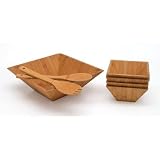 Lipper International 7-Peice Salad Set, Bamboo