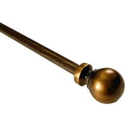 BCL Drapery Hardware 58BL48 48-Inch to 86-Inch Classic Ball Curtain Rod, Antique Gold by BCL Drapery Hardware