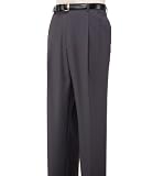 Factory Store Pleated Charcoal Gabardine Pants (charcoal, 38 34" Inseam)