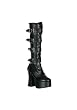 Women's 4 3/4 Inch 4 Buckle Platform Knee Boot