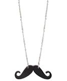 Black Resin Handlebar Mustache Necklace