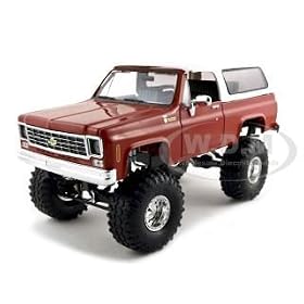 1973-1975 Chevy K5 Blazer Lifted 1 24 Red w  Irok Swamper Tires from Car Bodies