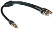 Premium Grade 24K Gold RCA Y-Cable, 1 Male / 2 Female, 1 ft