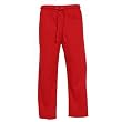 Red Unisex Lightweight Fleece warmup tie cord cotton pants for lounging, sleep, sports. Unisex relaxed fit,